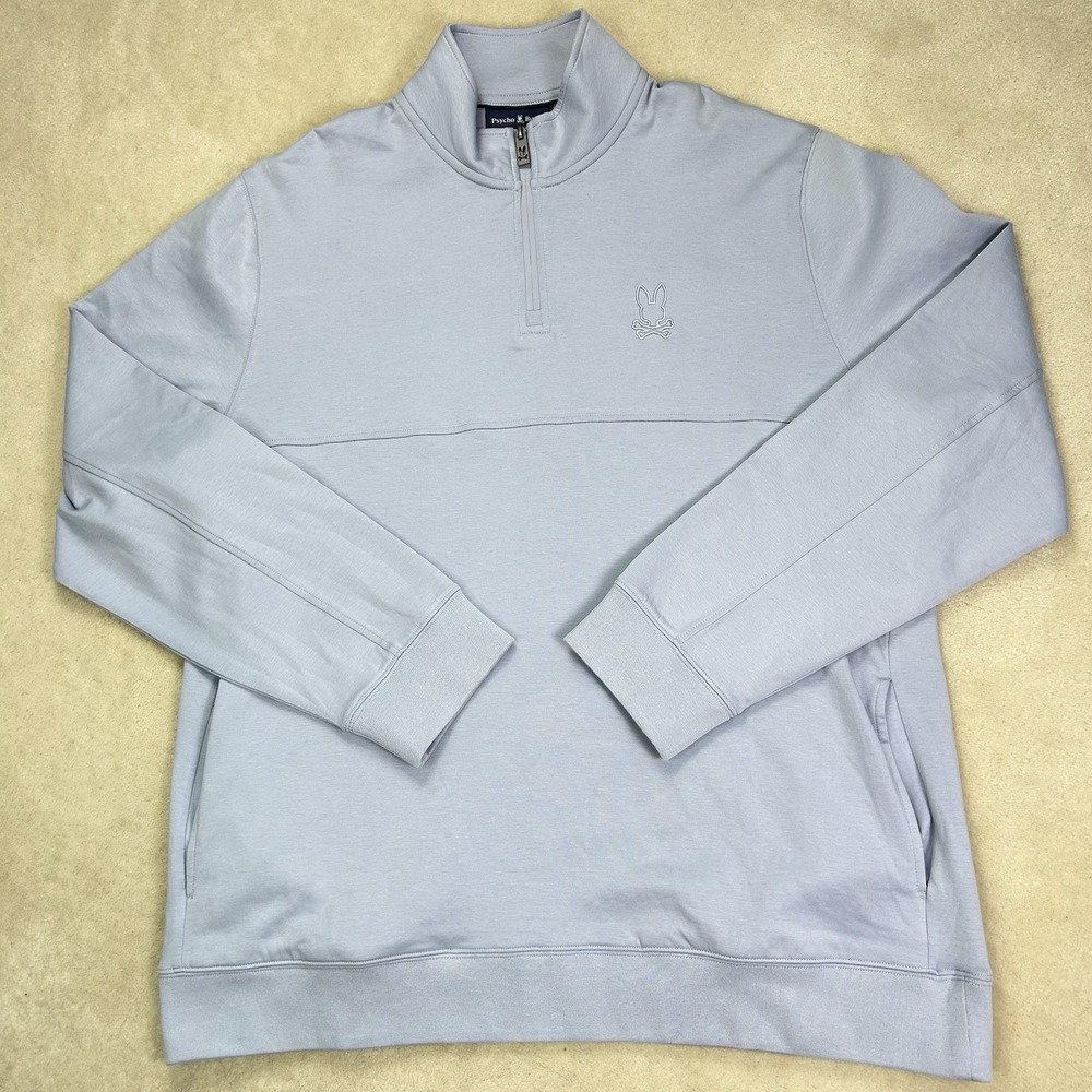 Pyscho Bunny Zeke 1/4 Zip Mock Pullover Men's 3XL Jersey Knit Performance $148